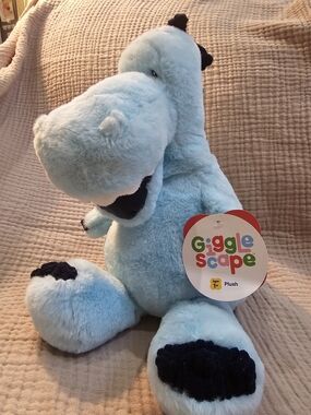 Giggle Scape Light Blue Plush Dino NWT